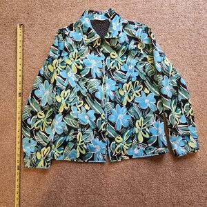 Laura Ashley Floral Embroidered With Polka Dot Lining Spring Jacket